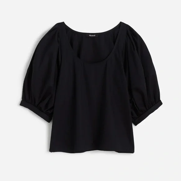 NWT Madewell Relaxed Scoopneck Short-Sleeve Top in black - Picture 2 of 13